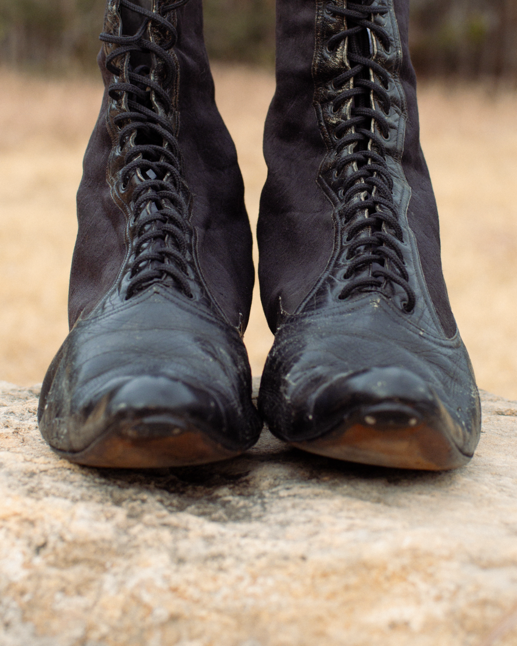 c. 1890s Black Pointed Toe Boots