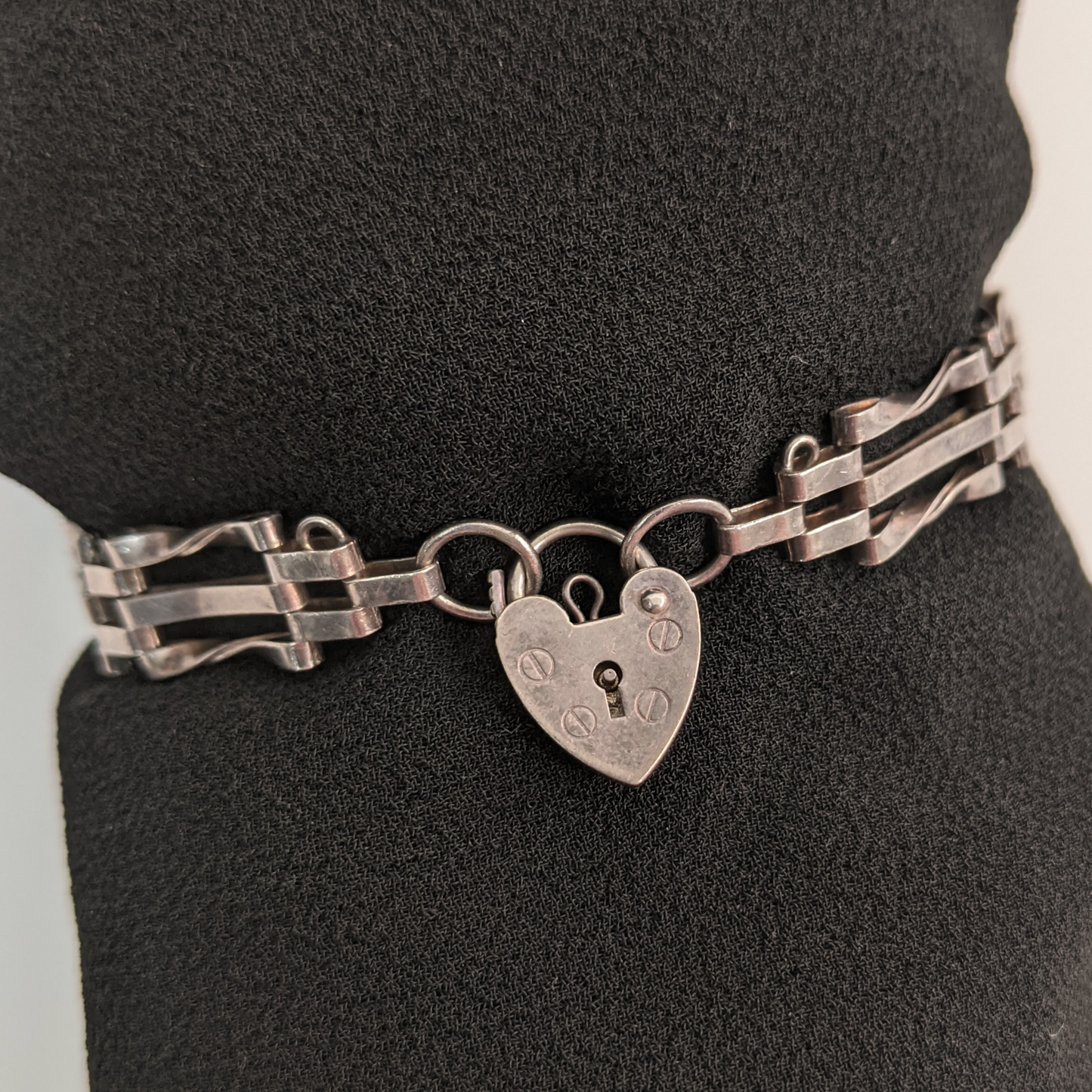 Victorian Revival Sterling Silver Gate Bracelet