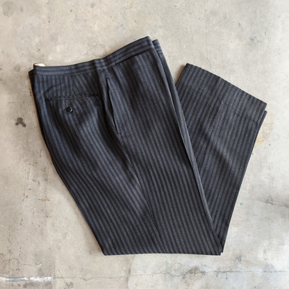 1920s-1930s Striped Wool Trousers | 39" Waist