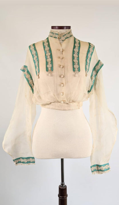 RESERVED | 1860s Organdy Waist
