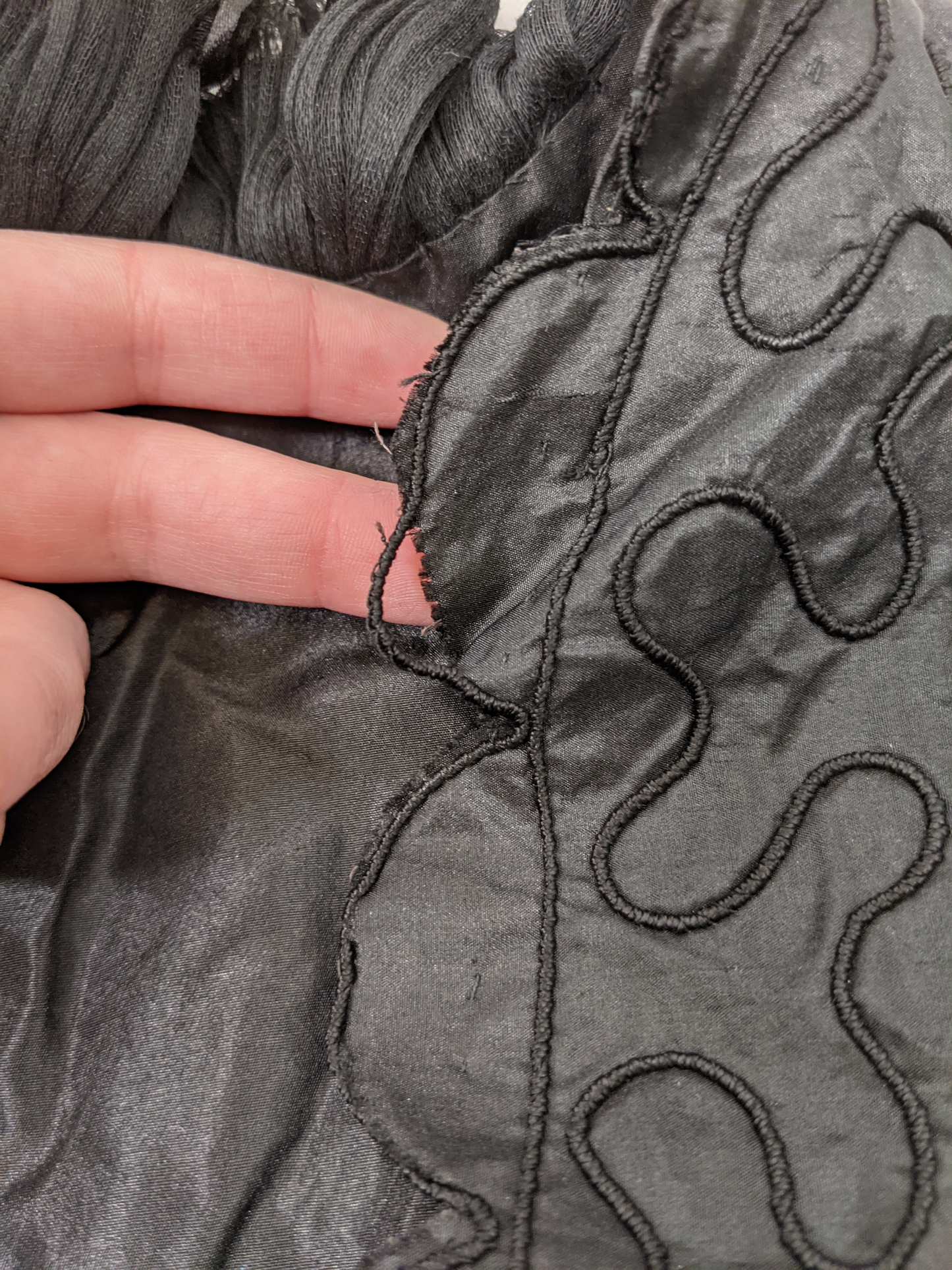 1890s Black Chiffon Trimmed Capelet