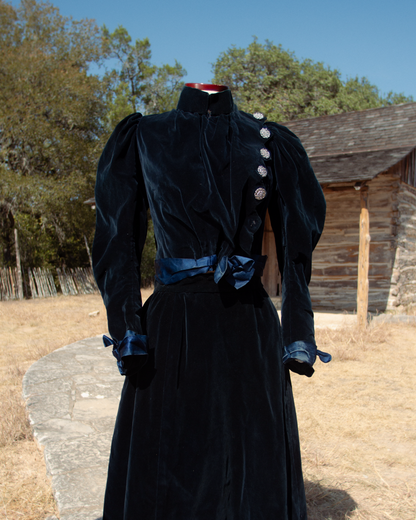 c. 1899-1900 Blue Velvet Dress
