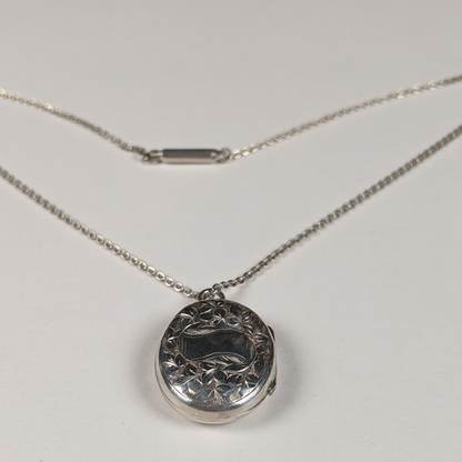 1899 Silver Locket + Chain