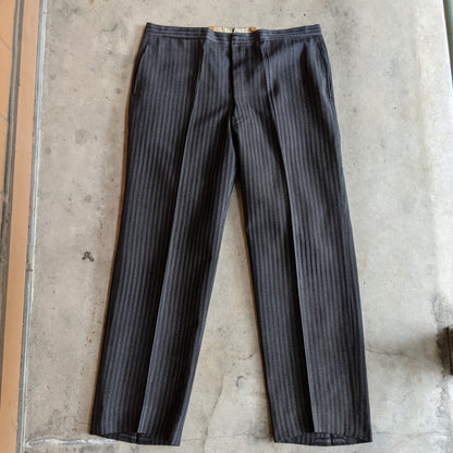1920s-1930s Striped Wool Trousers | 39" Waist