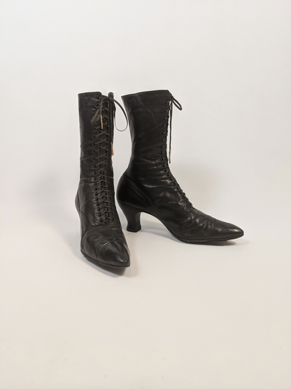 1910s-20s Black Boots | Approx Sz 7