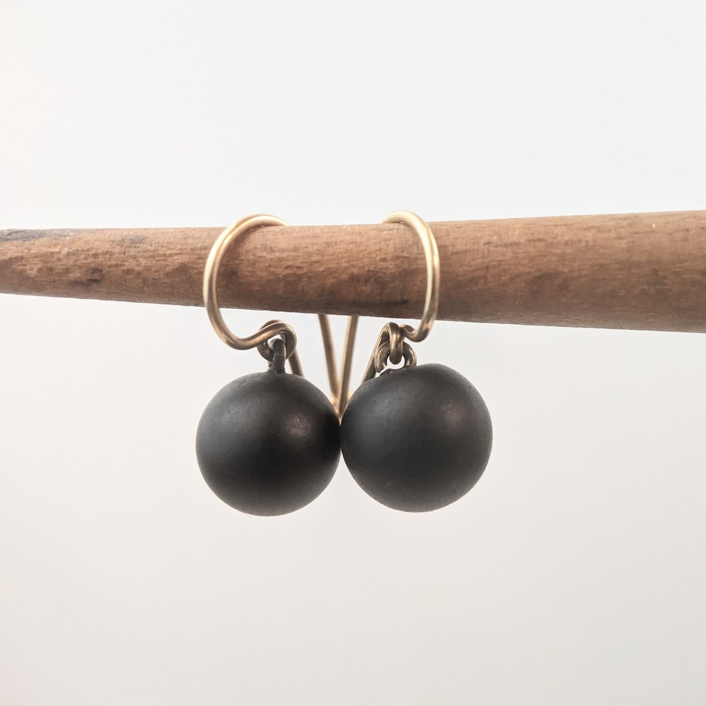Victorian French Jet Orb Ear Drops