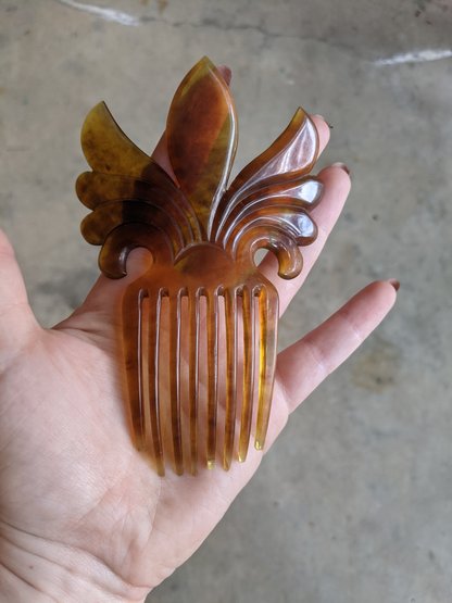Early Vintage Faux Tortoise Shell Hair Comb