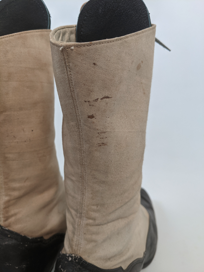 1910s Black and White Boots | Approx Sz 7.5