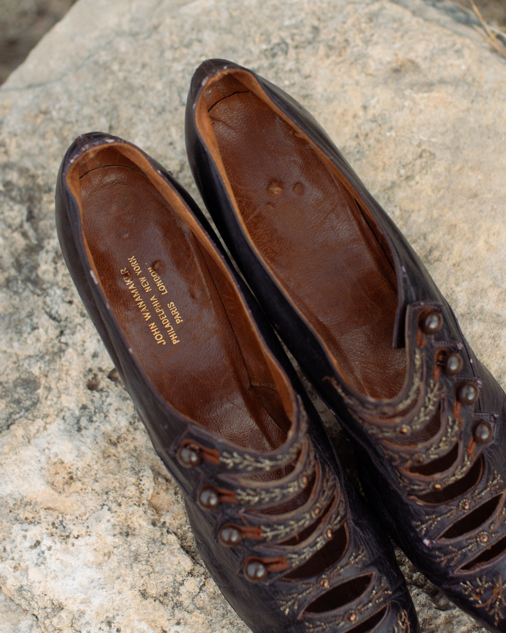 c. 1900s Beaded Leather Pumps