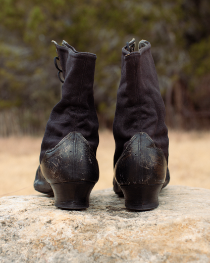 c. 1890s Black Pointed Toe Boots
