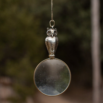 Vintage Owl Magnifying Glass Necklace