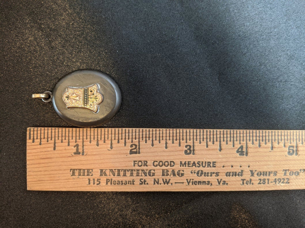 Victorian Taille d'Epargne Vulcanite Locket