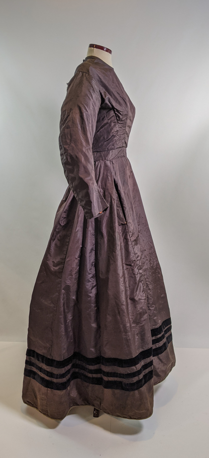 1860s Purple Silk Dress