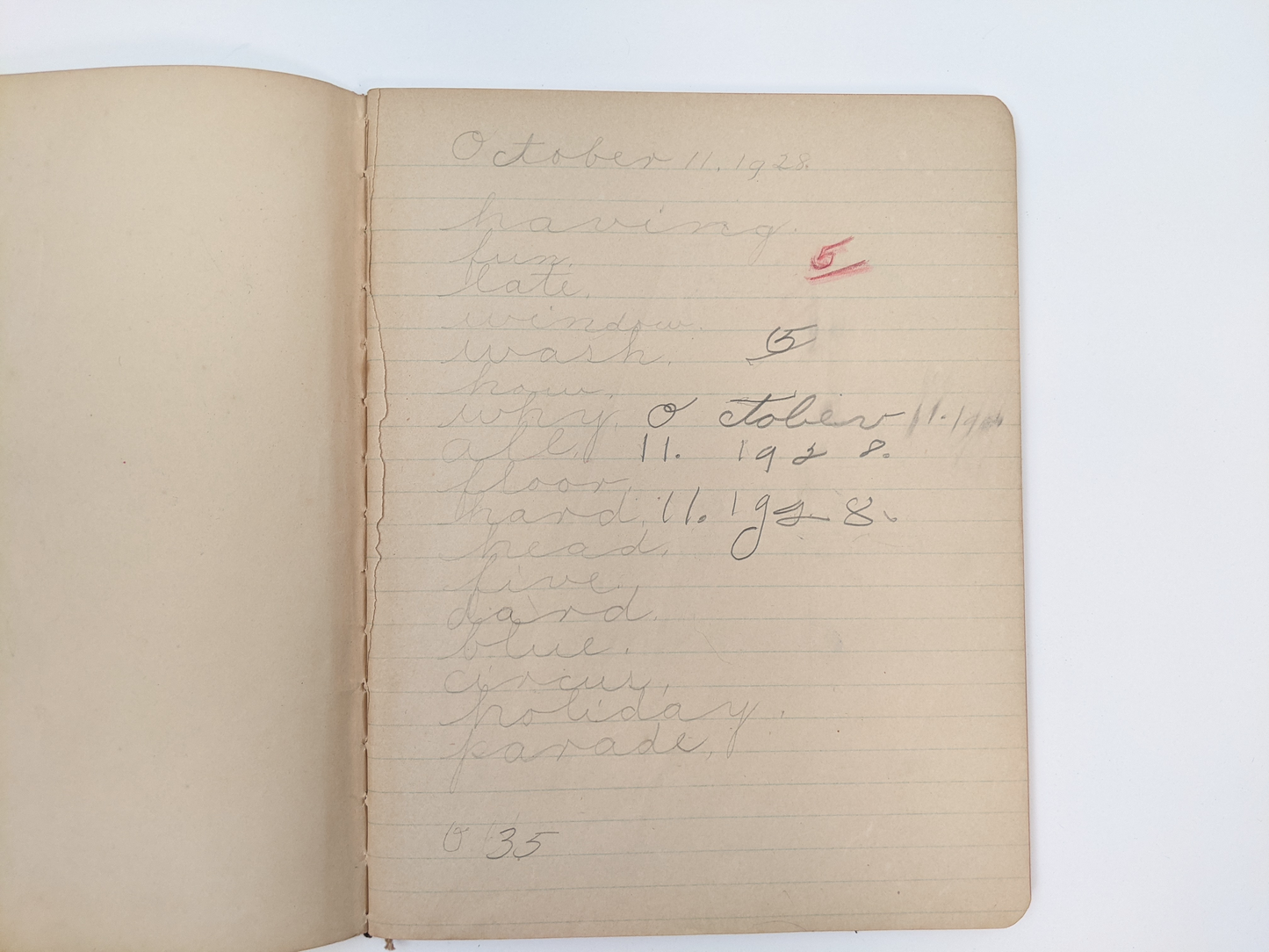 1920s Child's Notebook