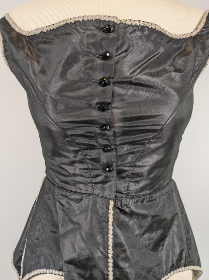 1860s Swiss Waist or Corsage | Button Closures