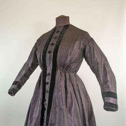 1860s Purple Wrapper Dress