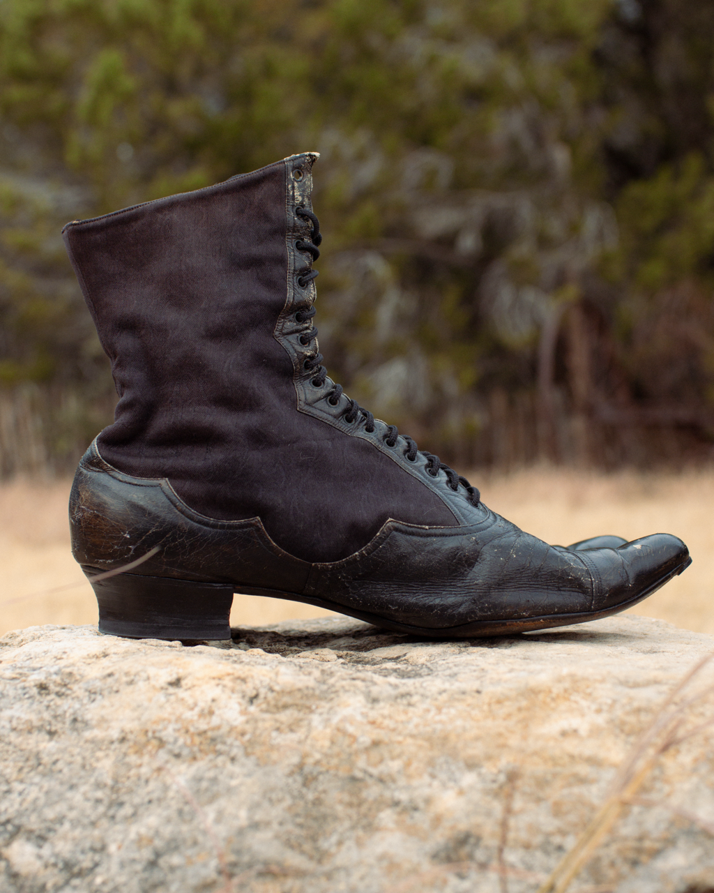 c. 1890s Black Pointed Toe Boots