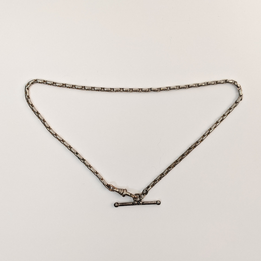Silver Tone T-Bar Chain