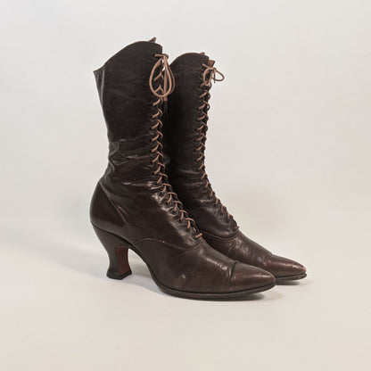 1910s-20s Brown Boots | Approx Sz 7