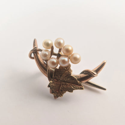 Edwardian 12k Gold Moon Pin