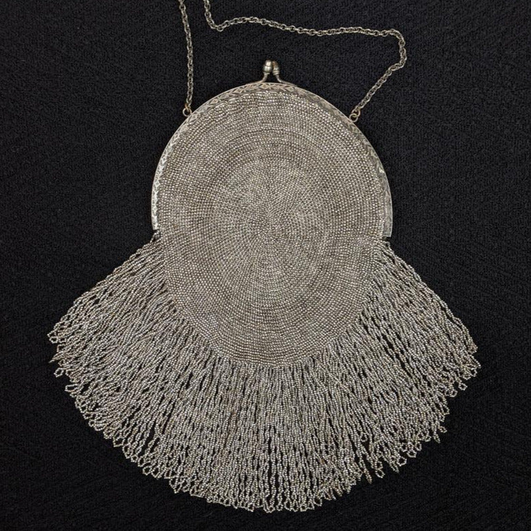 1910s - 1920s Cut Steel Beaded Purse