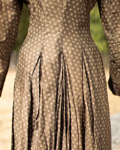 c. 1880s Brown Calico Dress
