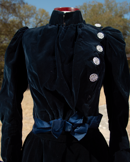 c. 1899-1900 Blue Velvet Dress