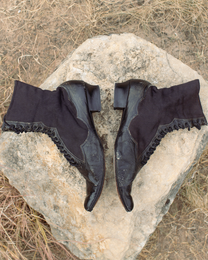 c. 1890s Black Pointed Toe Boots