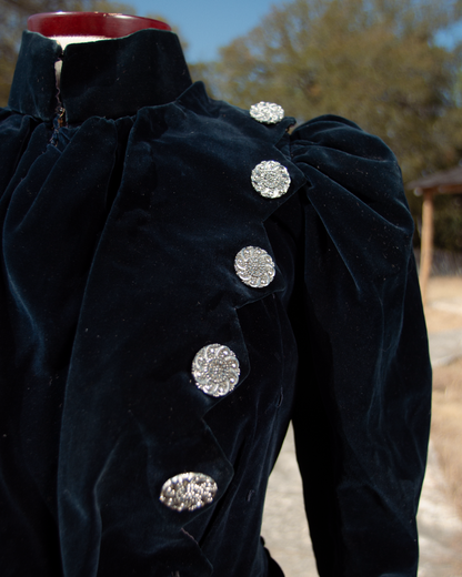 c. 1899-1900 Blue Velvet Dress