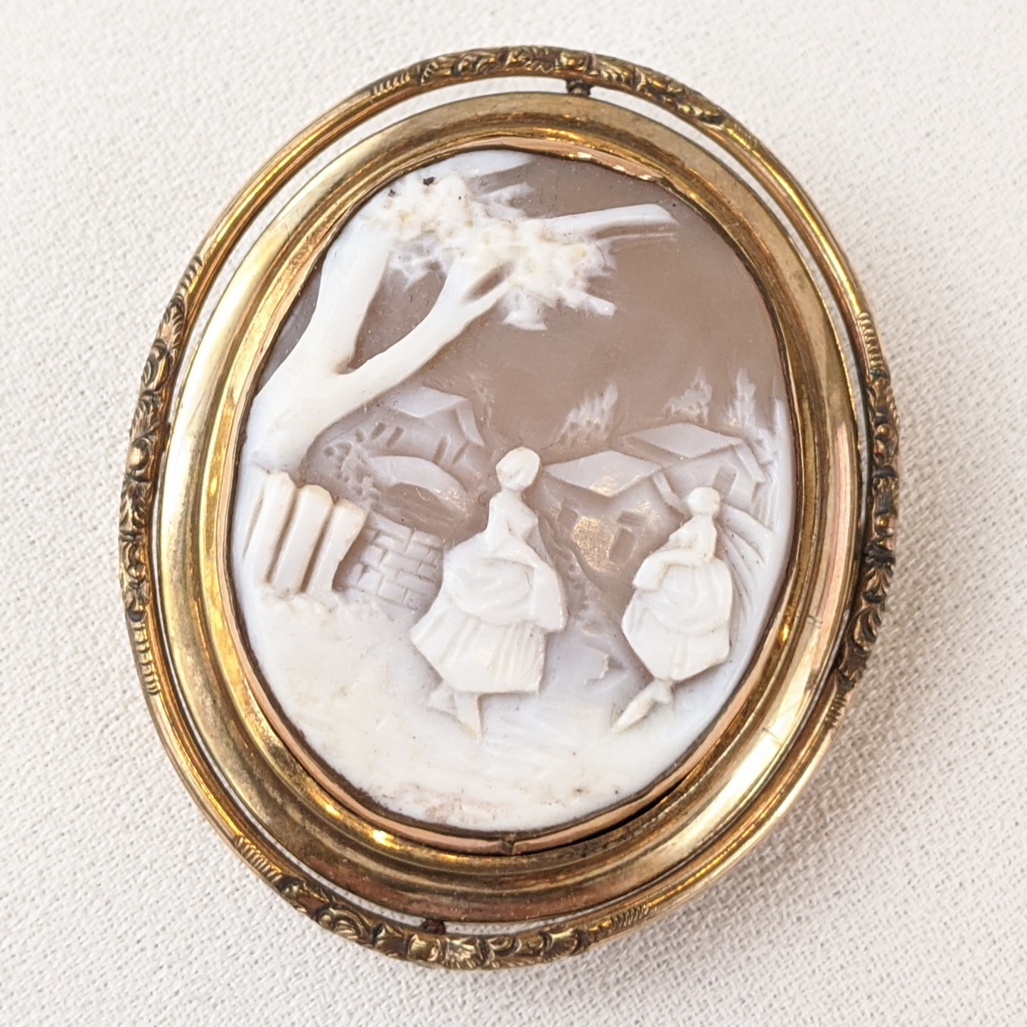Victorian Swivel Cameo Photo Brooch - Double Sided