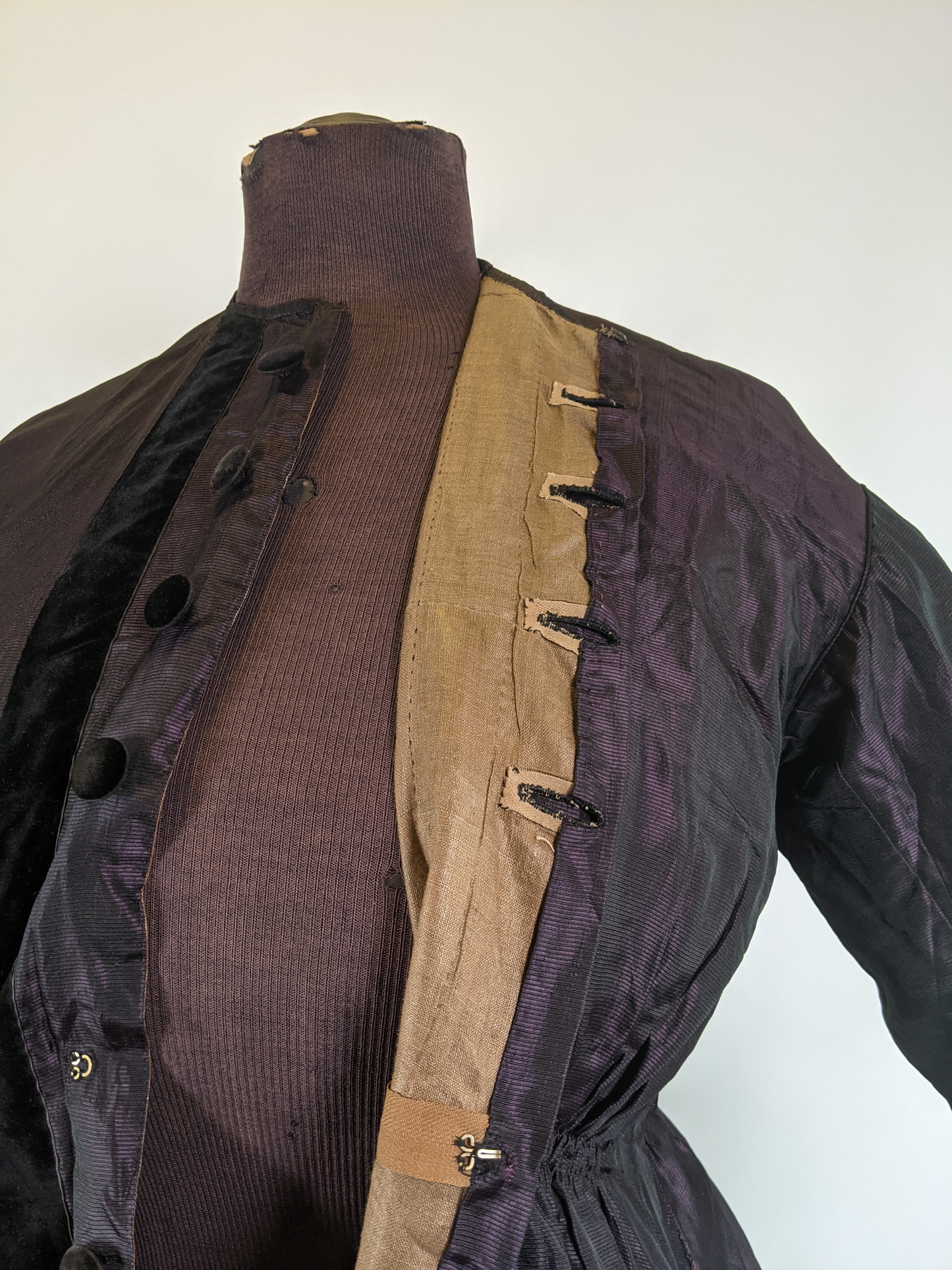 1860s Purple Wrapper Dress