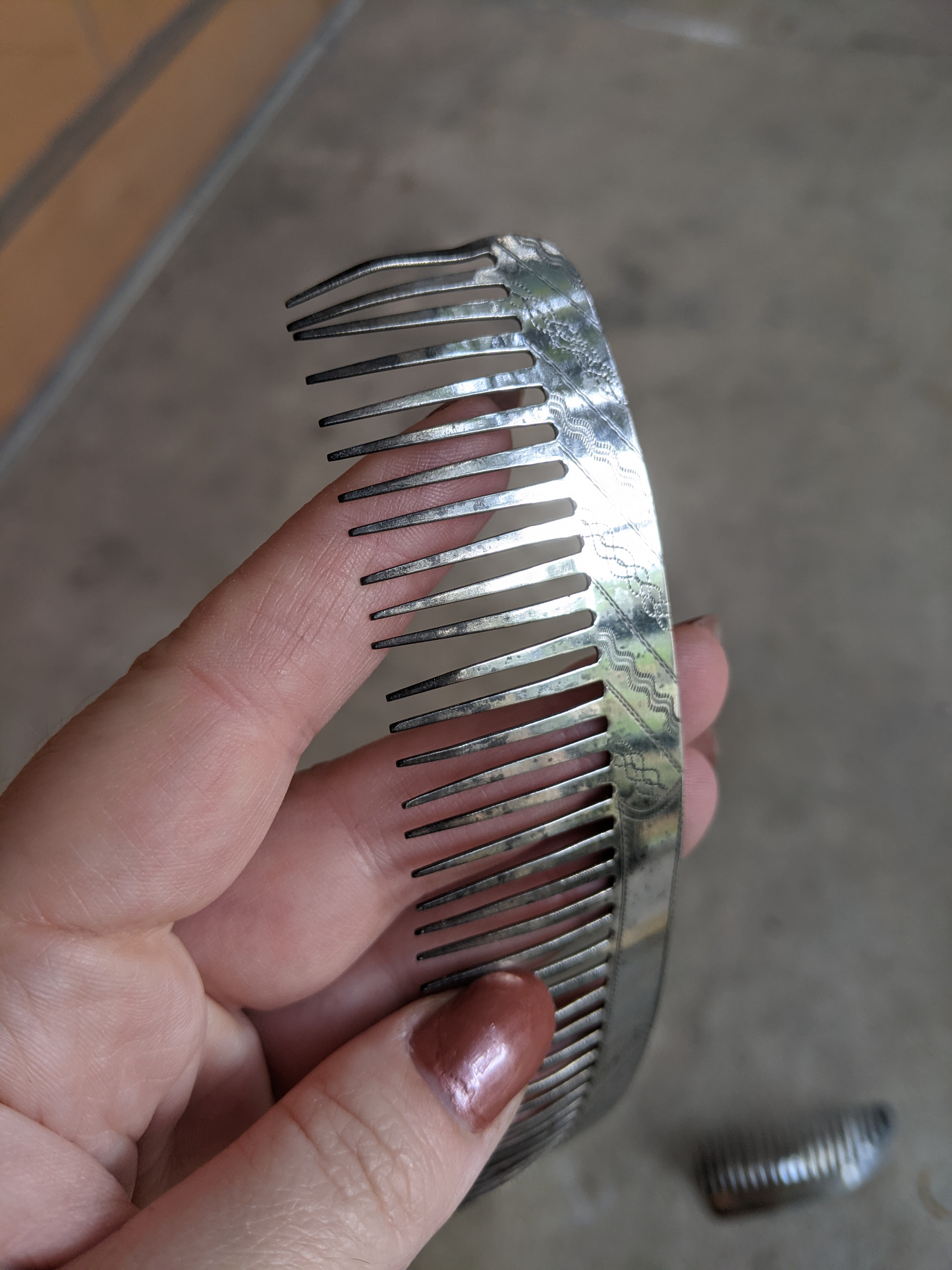 19th C. Silver Hair Comb Set