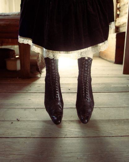 c. 1890s Black Pointed Toe Boots