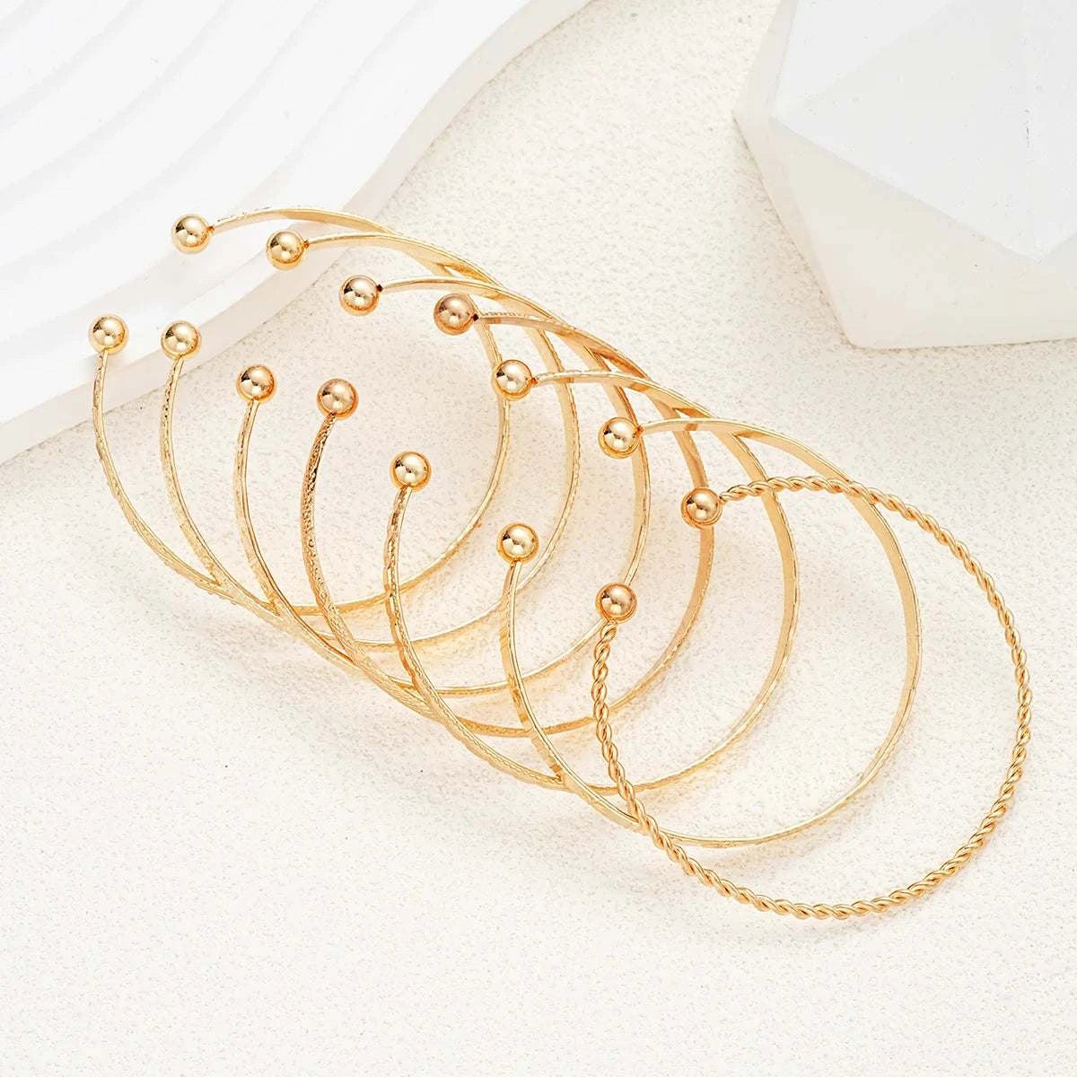 7 Pcs/Set Punk Gold Color Bracelets for Women Streetwear Goth Heart PrThe Plug