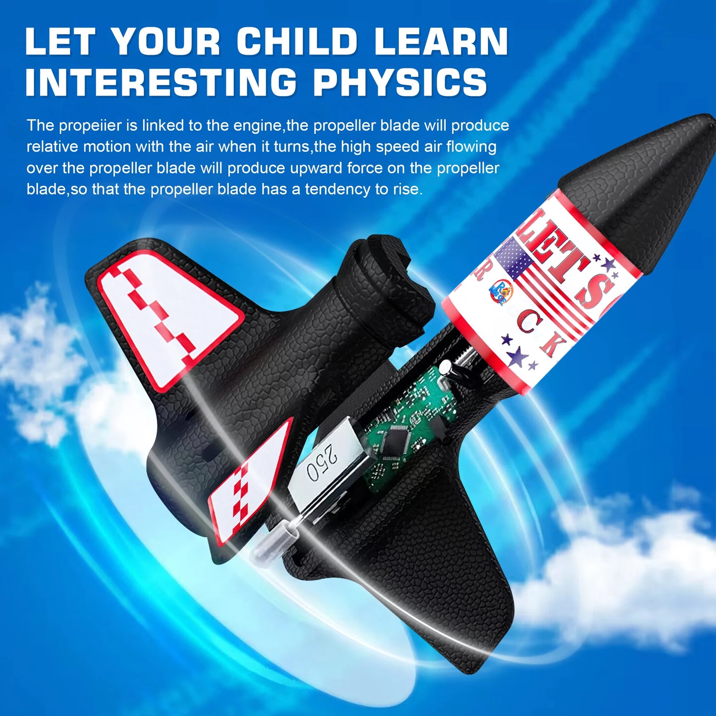 Rocket Launcher for Kids 8-12 Electric Powered Toy Launcher Motorized The Plug