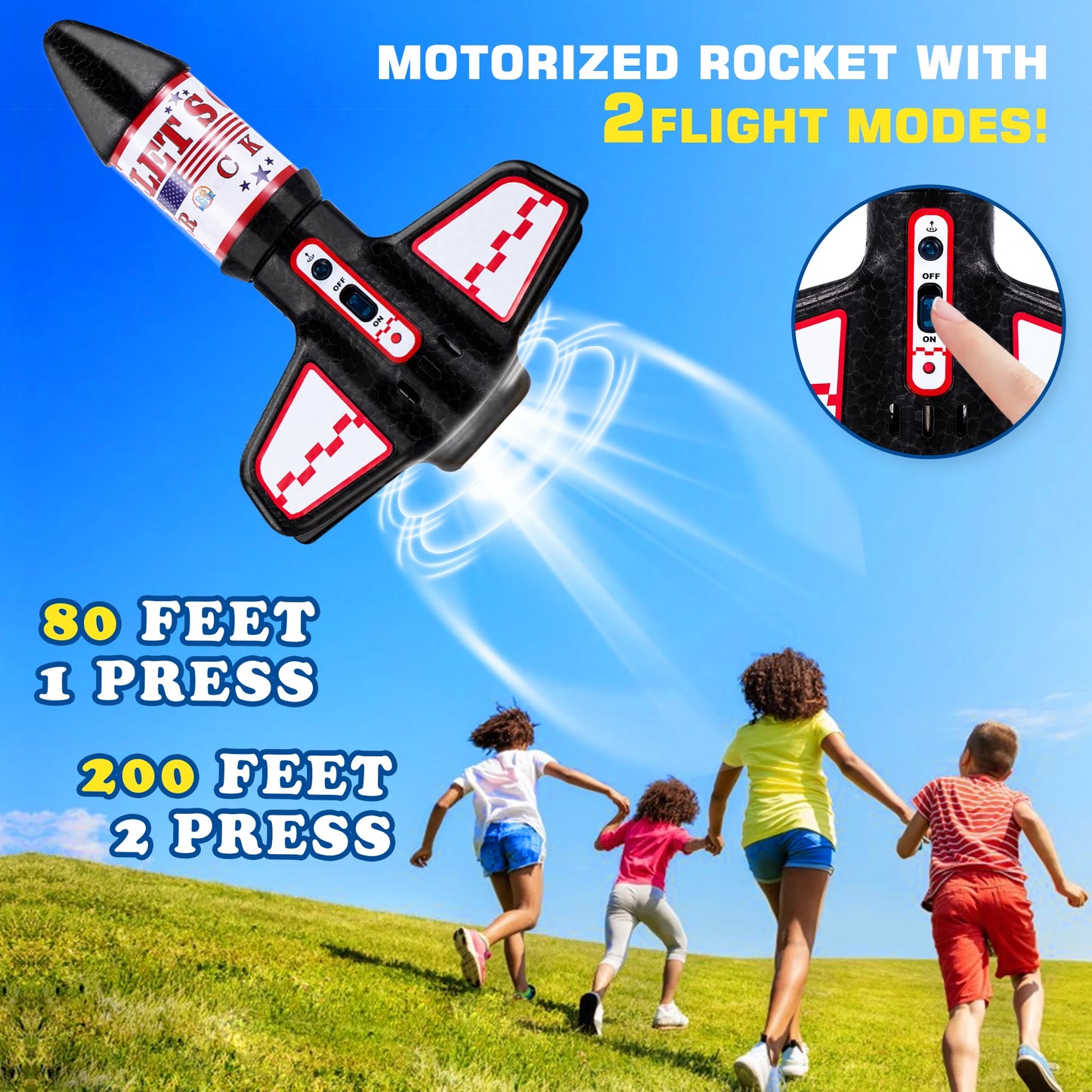 Rocket Launcher for Kids 8-12 Electric Powered Toy Launcher Motorized The Plug
