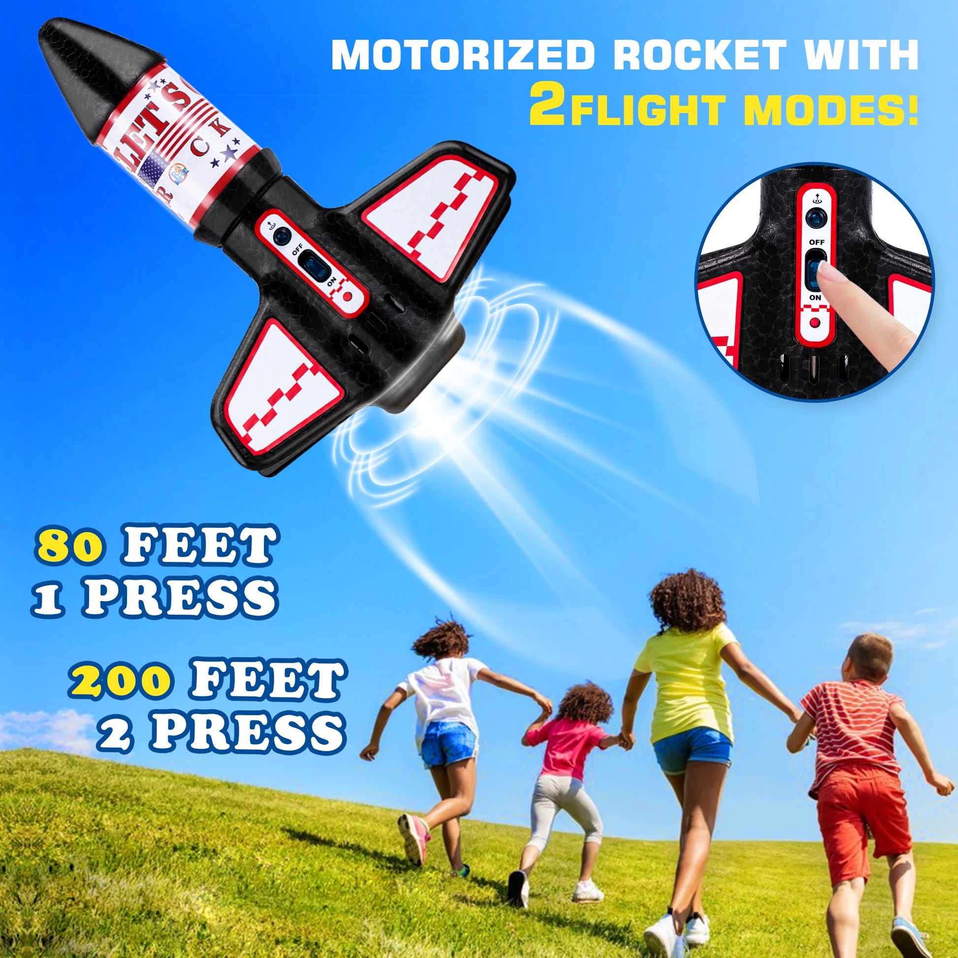 Rocket Launcher for Kids 8-12 Electric Powered Toy Launcher Motorized The Plug