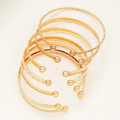 7 Pcs/Set Punk Gold Color Bracelets for Women Streetwear Goth Heart PrThe Plug