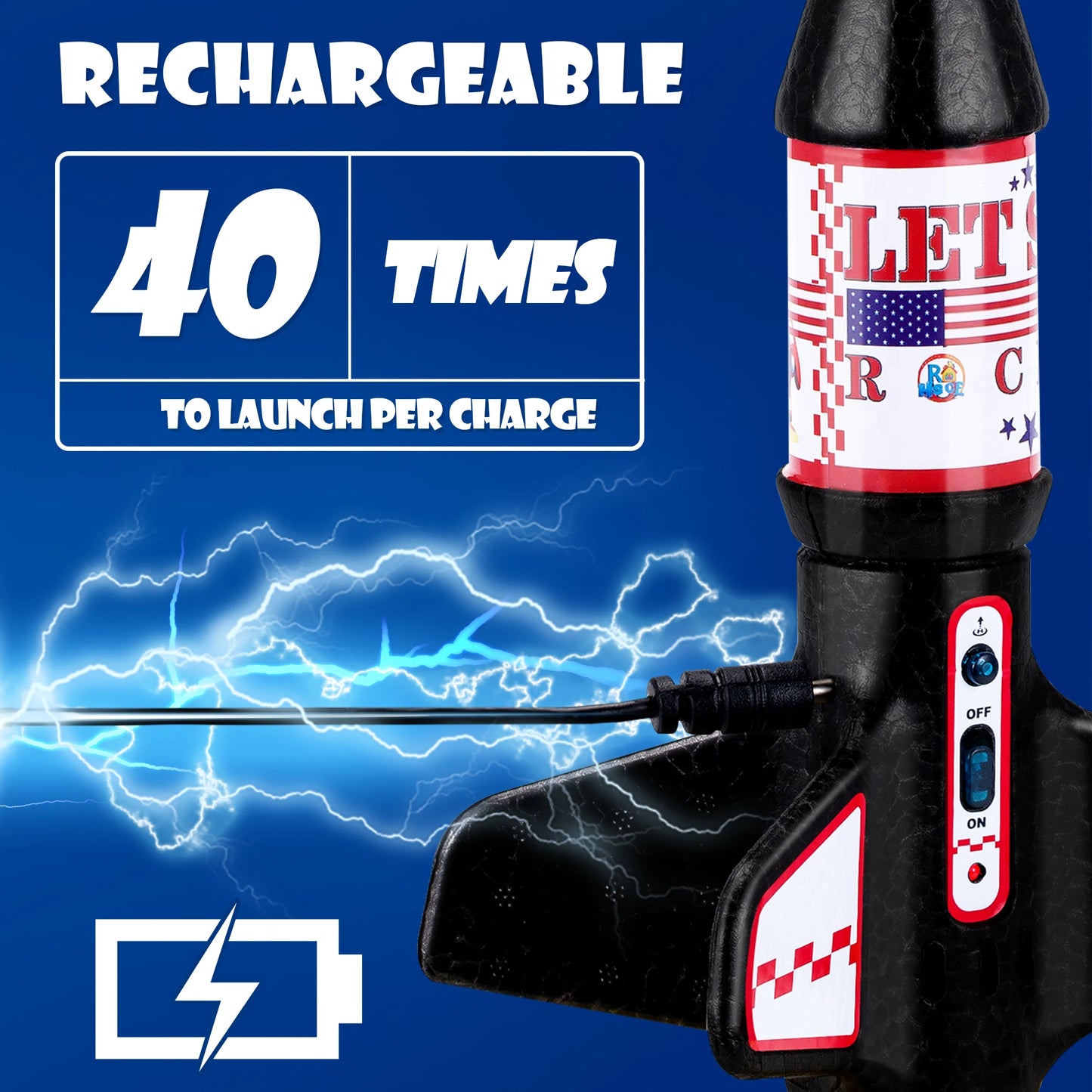 Rocket Launcher for Kids 8-12 Electric Powered Toy Launcher Motorized The Plug