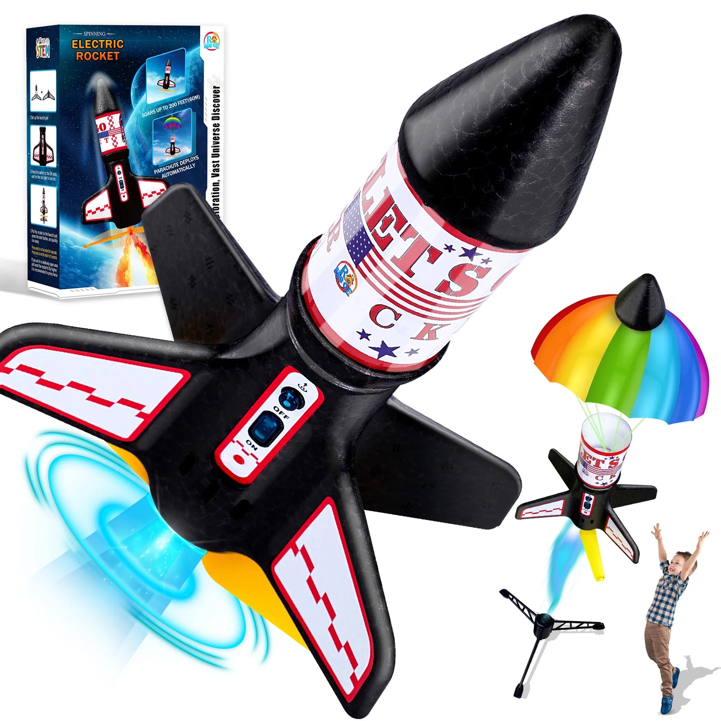 Rocket Launcher for Kids 8-12 Electric Powered Toy Launcher Motorized The Plug