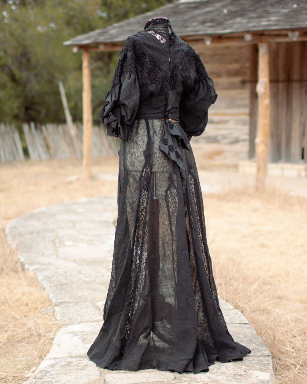 Early 1900s Black Lace Dress Set