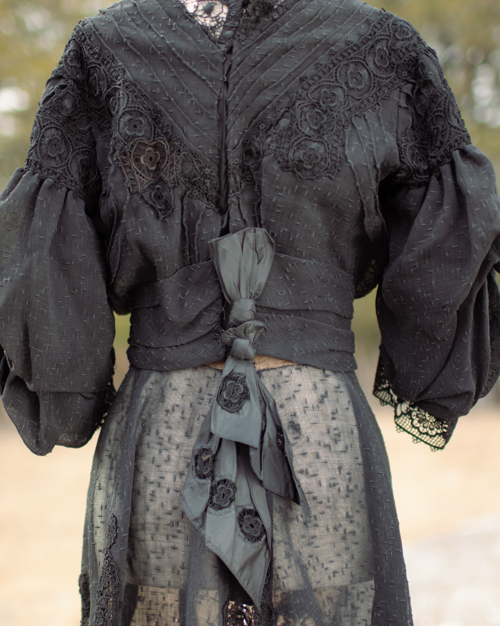 Early 1900s Black Lace Dress Set