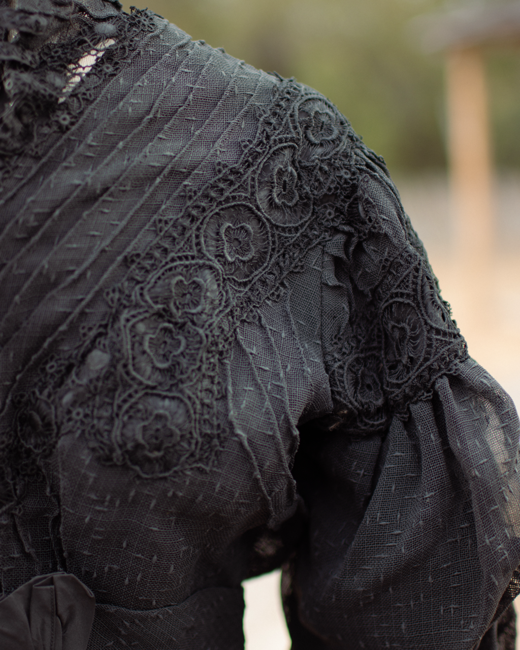 Early 1900s Black Lace Dress Set