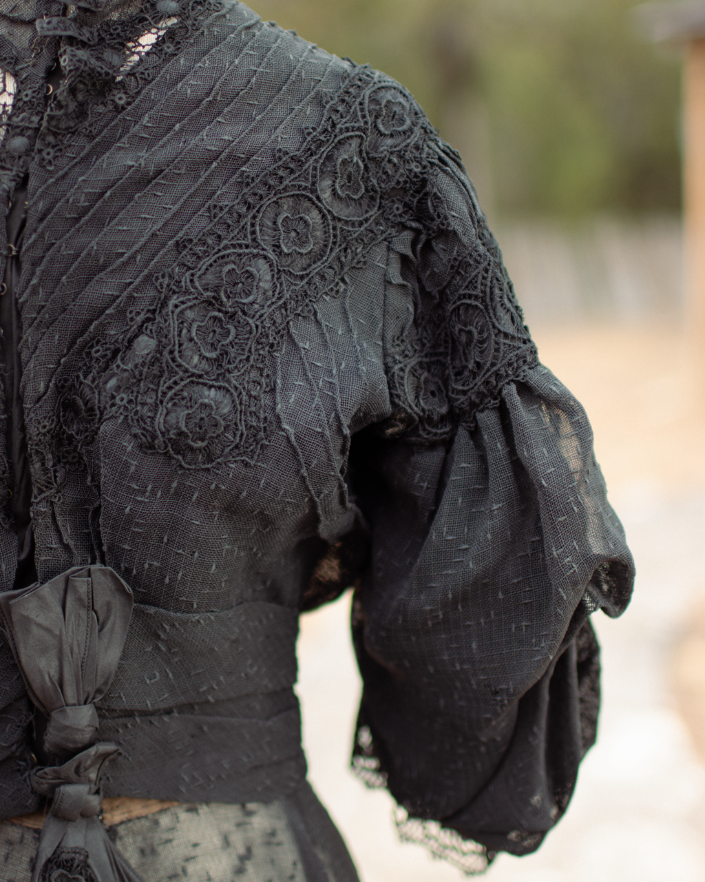 Early 1900s Black Lace Dress Set