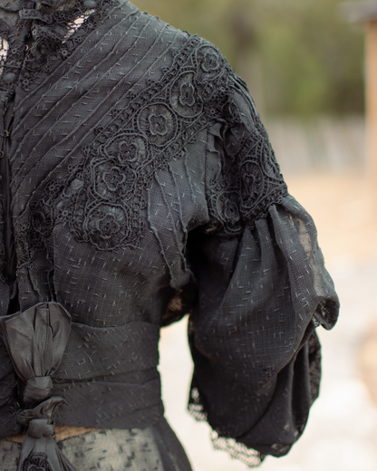 Early 1900s Black Lace Dress Set