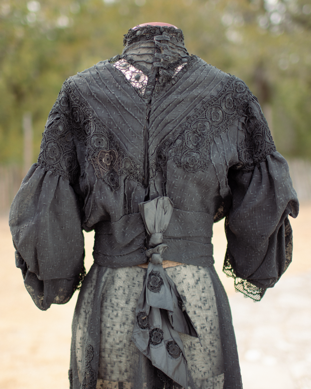 Early 1900s Black Lace Dress Set