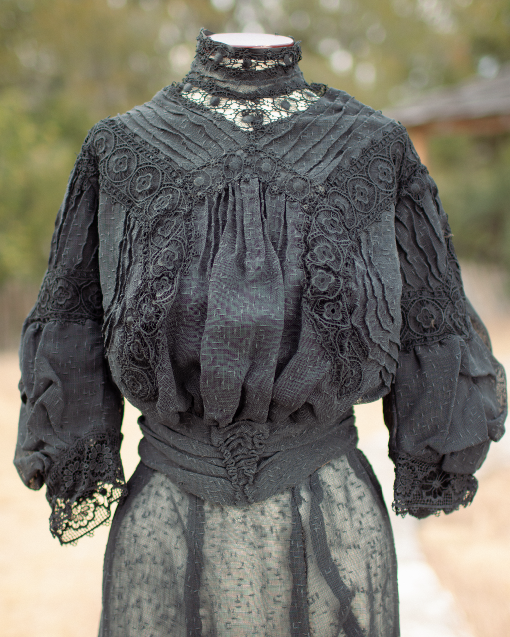 Early 1900s Black Lace Dress Set