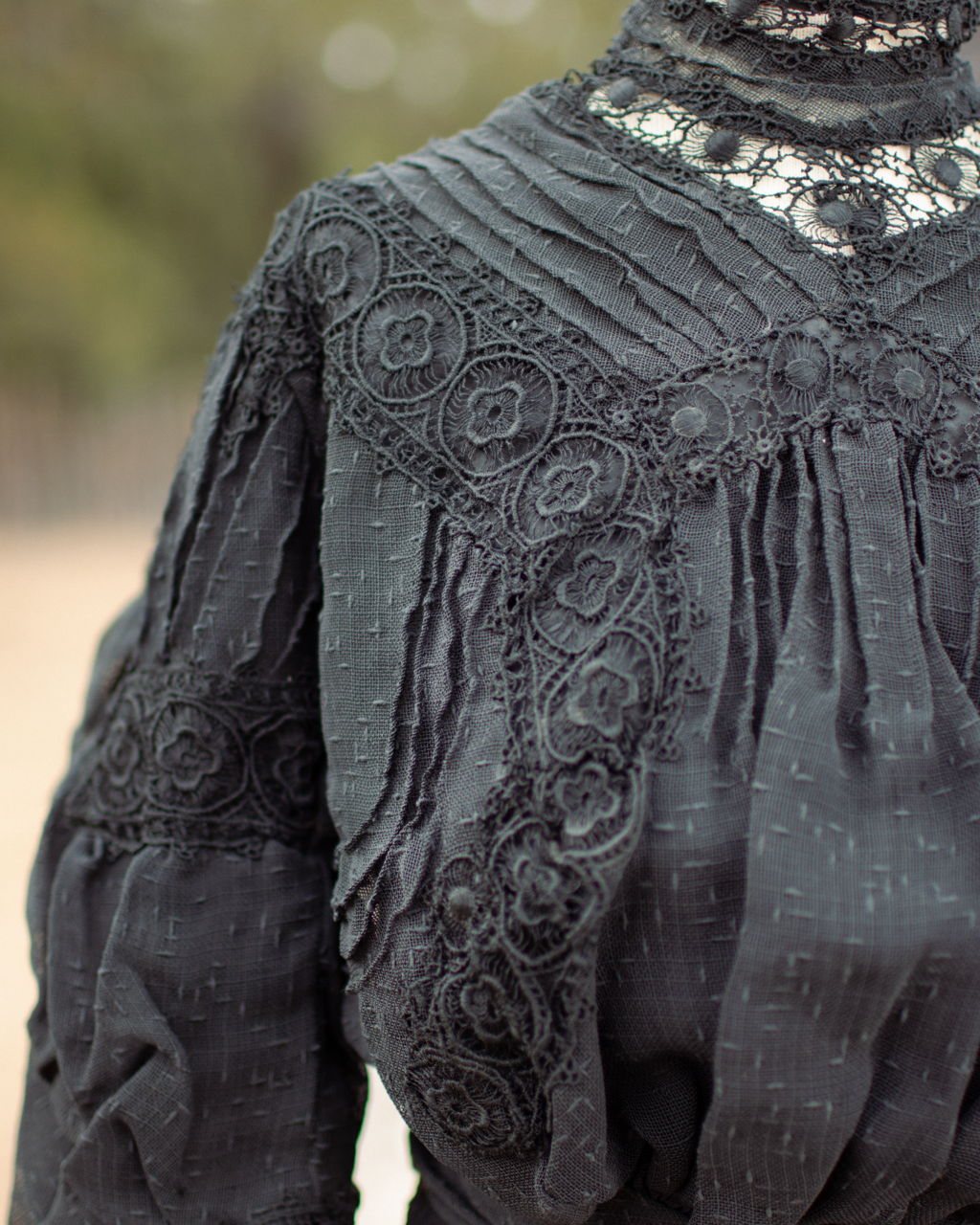Early 1900s Black Lace Dress Set