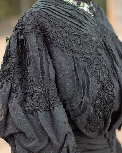 Early 1900s Black Lace Dress Set