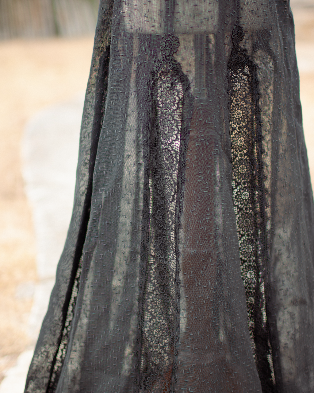 Early 1900s Black Lace Dress Set